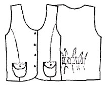 Выкройка жилета с U-образным вырезом горловины  и застёжкой