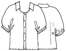 Выкройки блузок: блузка с цельнокроенными рукавами