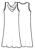 Выкройки платьев: платье с драпировкой горловины качели