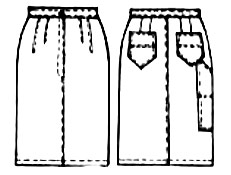 выкройки юбок: джинсовая юбка до колен