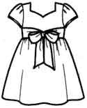 Выкройка платья для девочки с коротким рукавом и бантом из пояса
