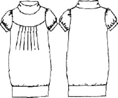 Выкройки платьев: трикотажное платье для полных с короткими рукавами