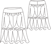 Выкройки юбок: многоярусная юбка