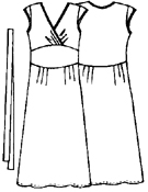 Выкройки платьев: длинное платье с рукавами крылышками
