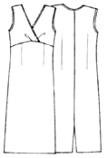 Выкройки платьев: платье без рукавов с завышенной талией