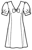 Выкройки платьев: прилегающее платье с рукавами фонарик