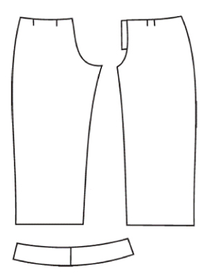 Выкройка брюк с широким поясом 
