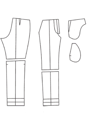 Выкройка классических прямых брюк  